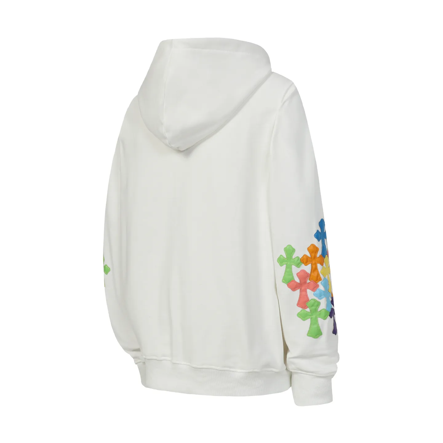 P300 #K26 Heavy Industry Style - Chrome Hearts Colorful Cross ✝️ Inlay embroidered Sanskrit printed zipper sweatshirt cardigan jacket - High weight, high density and high quality. The wool is soft, delicate and skin-friendly. It feels soft and silky. It has excellent warmth and skin-friendly properties. - Custom-woven and dyed, no color difference. No matter the fabric or workmanship details, it beats the ordinary version on the market. - Hardware zipper accessories are all customized, full of details - Color: black white -Size: S M L XL